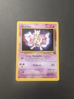 Pokemon TCG Mewtwo Black Star Promos Kids WB Presents 1st Movie Stamp - Image 1