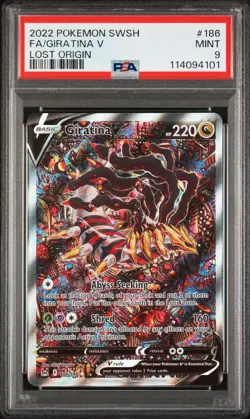 2022 POKEMON SWORD & SHIELD LOST ORIGIN #186 FULL ART/GIRATINA V PSA 9 - Image 1