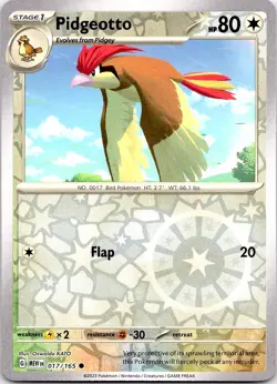 PIDGEOTTO 017/165 COMMON 151 POKEMON REVERSE HOLO LP - Image 1