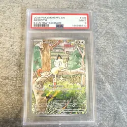 Pokemon Meowth 106/094 Me02 Phantasmal Flames Illustration Rare Holo PSA 9 EN - Image 1