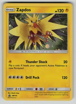 Zapdos - SM145 Sun & Moon Promo Holo Pokemon LP - Image 1