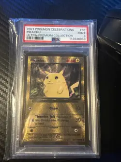 2021 Pokemon Celebrations Ultra-Premium Collection Pikachu Metal Promo PSA 9 #58 - Image 1