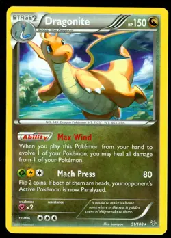 Pokemon DRAGONITE 51/108 - XY Roaring Skies - RARE - NEAR MINT - Image 1