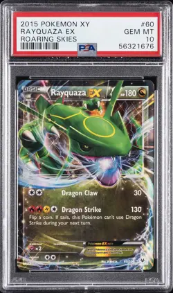 2015 POKEMON XY ROARING SKIES #60 RAYQUAZA EX PSA 10 - Image 1