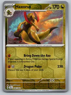 Haxorus 046/064 Rare Shrouded Fable Pokemon Reverse Holo Near Mint - Image 1