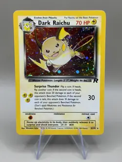 2000 Pokemon Team Rocket Dark Raichu 83/82 Secret Rare Holo WOTC Vintage - Image 1