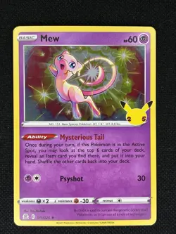Pokemon TCG Celebrations 25th Anniversary Mew Holo 011/025 NEW NM - Image 1
