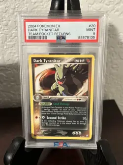 2004 POKEMON EX TEAM ROCKET RETURNS DARK TYRANITAR 20/109 RARE NON-HOLO PSA 9 P1 - Image 1