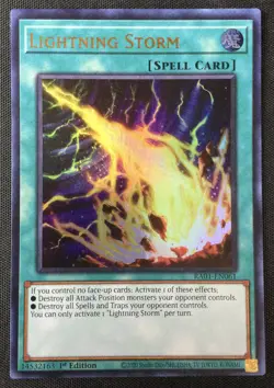 Yu-Gi-Oh TCG #RA01-EN061 Lightning Storm 1st Edition Ultra Rare LP - Image 1
