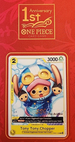 TONY TONY CHOPPER OP07-103 PRE-RELEASE STAMP, 2024 ONE PIECE CARD GAME OP07 500 - Image 1