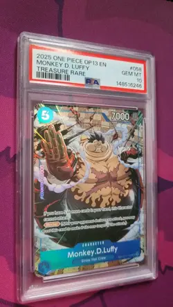 One Piece CCG Monkey. D. Luffy OP07-109 Treasure Rare Card PSA 10 - Image 1
