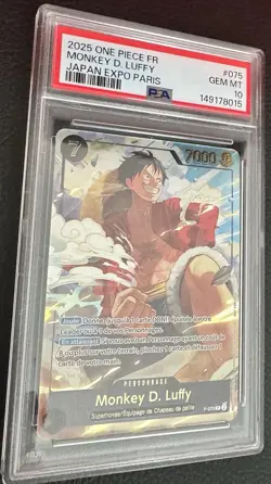 2025 One Piece Monkey D Luffy Japan Expo Paris P-075 PSA 10 French Gem Mint - Image 5