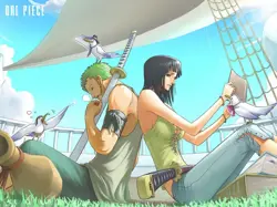 Anime one piece nico robin roronoa zoro birds animals Play Gaming Mat Desk Game - Image 1