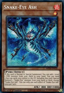 Yugioh! Snake-Eye Ash - MP24-EN110 - Prismatic Secret Rare - 1st Edition Near Mi - Image 1