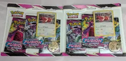 10x Pokemon Fusion Strike 3-Pack Blister Lot Eevee Promo Factory Sealed SWSH TCG - Image 4