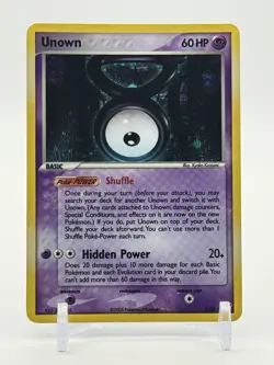 2005 Pokemon EX Unseen Forces Unown V /28 #28 Holo NM - Image 1