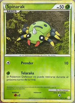 Spinarak - 83/123 - HeartGold & SoulSilver Pokemon 2010 *Spanish* - Image 1
