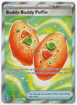 Buddy-Buddy Poffin 167/132 Ultra Rare Holo Pokemon Me01: Mega Evolution NM - Image 1