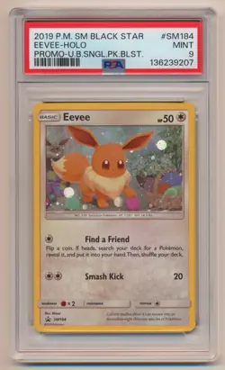 PSA 9 Pokemon Black Star Promo Holo Eevee #SM184 MINT Condition! - Image 1