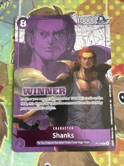 Shanks P-104 NM Winner Promo Stamp One Piece English - Image 1