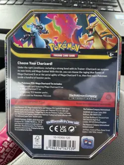 Pokemon Mega Charizard X Tin Metal Multicolor Standard Card Size Pokemon TCG New - Image 2
