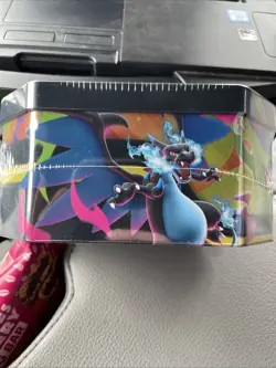 Pokemon Mega Charizard X Tin Metal Multicolor Standard Card Size Pokemon TCG New - Image 3