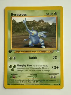 Pokemon Card - Heracross Neo Destiny 41/105 Uncommon 1st Edition Lp - Image 1