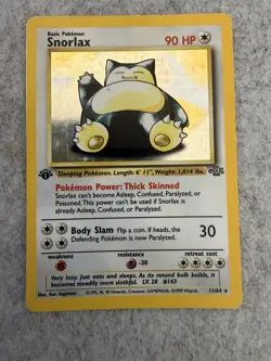 1st Edition Snorlax 11/64 Jungle 1999 Holo Rare WOTC Pokemon Card TCG - Image 1