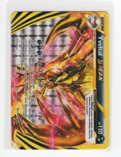 2016 Pokemon XY Steam Siege #66/114 Yveltal BREAK Rare Holo Gold Card - Image 1