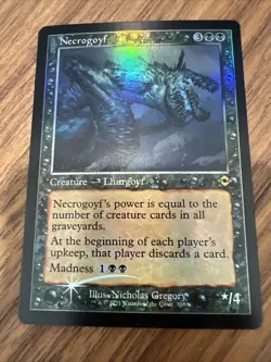 MTG 1X NECROGOYF RETRO FRAME MODERN HORIZONS 2 NM/MINT FOIL - Image 1