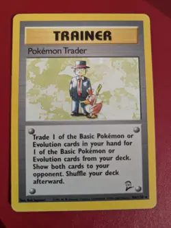 Trainer Pokemon Trader 106/130 Base Set 2 Pokemon Card Excellent Condition - Image 1
