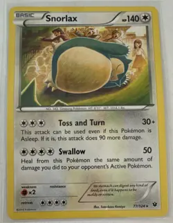 The Pokemon Company Snorlax 77/124 Fates Collide Rare Regular EN 2016 140HP - Image 1