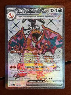 Pokemon Obsidian Flames Charizard Ex 215/197 Full Art Holo Rare - Image 1