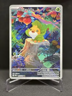 Sewaddle 087/086 Sv: White Flare Holo English Pokemon Illustration Rare - Image 1