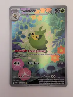 Pokemon TCG Swadloon White Flare Illustration Card 088/086 SV Rare - Image 1
