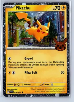 Pokemon: Trick or Trade BOOster 2024 Pikachu #018/091 Rare,Cosmos Holo .P2N - Image 1