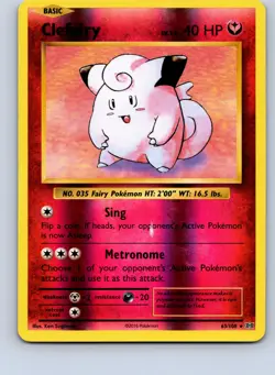 Pokemon: XY - Evolutions Clefairy #63/108 Rare,Reverse Holo .P2N - Image 1