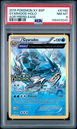 2015 POKEMON XY BLACK STAR PROMOS ANCIENT ORIGINS PRERELEASE GYARADOS-HOLO PSA 8 - Image 1
