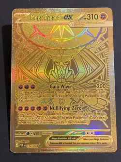 Pokemon Mega Zygarde EX 124/088 POR Gold Full Art Dragon Foil English CLEAN🔥☄ - Image 1