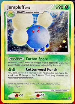 HOLO BLEED Jumpluff 11/132 Secret Wonders Holo Rare Diamond Pearl Pokemon ⭐ LP - Image 1