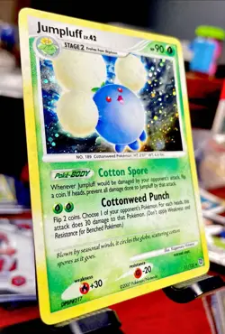 HOLO BLEED Jumpluff 11/132 Secret Wonders Holo Rare Diamond Pearl Pokemon ⭐ LP - Image 2