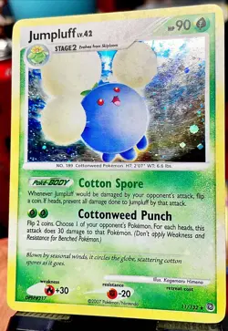 HOLO BLEED Jumpluff 11/132 Secret Wonders Holo Rare Diamond Pearl Pokemon ⭐ LP - Image 4