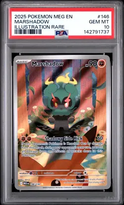 2025 POKEMON MEG EN-MEGA EVOLUTION ILLUSTRATION RARE #146 MARSHADOW PSA 10 - Image 1