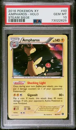 2016 Pokemon XY Steam Siege Ampharos Holo #40 PSA 10 - GEM MINT! - Image 1