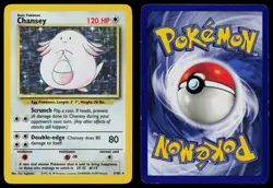 CHANSEY 3/102 HOLO HOLO RARE BASE SET UNLIMITED POKEMON MP - Image 3
