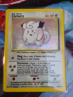 Pokemon Clefairy Base Set Holo Unlimited Rare 5/102 - LP - Image 1