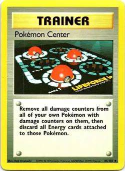 Pokemon Center 85/102 Uncommon Base Set Unlimited Pokemon Lightly Played - Image 1