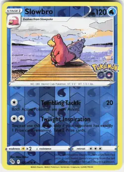 Slowbro Uncommon Pokemon GO 020/078 NM Reverse Holofoil - Image 1