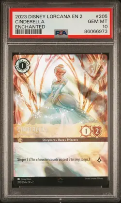 DISNEY LORCANA EN 2-RISE OF THE FLOODBORN CINDERELLA - BALLROOM SENSATION PSA 10 - Image 1