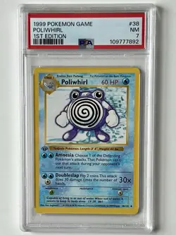 1999 VINTAGE POKEMON BASE SET 1ST EDITION #38 POLIWHIRL PSA 7 NM BEAUTIFUL CARD - Image 1